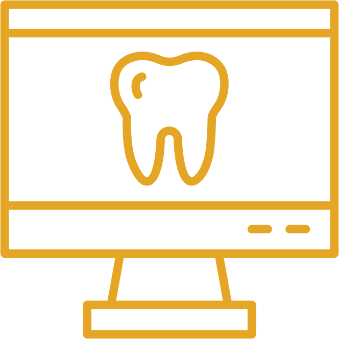 Dental X-ray on a computer icon